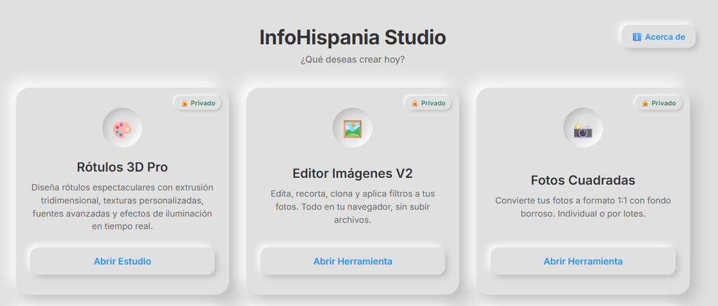 InfoHispania Studio: un cajón de herramientas creativas, gratis y que respetan tu privacidad